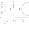 душова система прихованого монтажу Rea Lungo copper (REA-P7998)