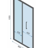 душевая дверь Rea Rapid Fold 100x195 безопасное стекло, gold (REA-K4130)