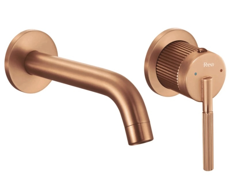 змішувач для умивальника Rea Argon прихованого монтажу, brushed copper + box (REA-B2093)