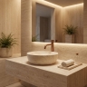 умивальник Rea Amelia 48x34,5 накладний Travertine матовий (REA-U4210)