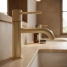 смеситель для умывальника Rea Venti Low brushed gold (REA-B9785)