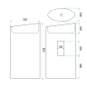 умывальник Rea Merlo 55x34 напольный Merlo матовый (REA-U0616)