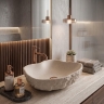 умивальник Rea Isla 49x37 накладний Warm Beige матовий (REA-U7882)