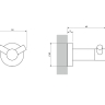 крючок двойной Omnires Modern Project brushed graphite (MP60120GR)