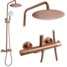 душова система з виливом Rea Drop brushed copper (REA-P9670)