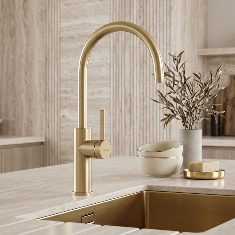 змішувач для кухні Rea Rivo brushed gold (REA-B9342)