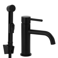 смеситель для умывальника с гигиеническим набором Rea Lungo Black (REA-B2899)