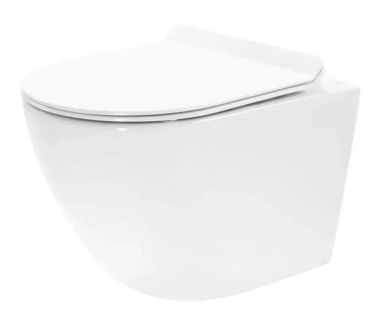 унитаз подвесной Rea Carter Tornado 49х37 без ободка, смыв Торнадо сиденье дюропласт медленнопадающее, white (REA-C4801)