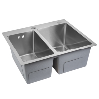 кухонная мойка Rea Toby 56x48 с сифоном brush nickel (ZLE-06417)