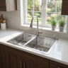 кухонная мойка Rea Toby 56x48 с сифоном brush nickel (ZLE-06417)