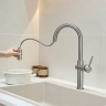 змішувач для кухні Rea Fresh High з висувним виливом brush nickel (REA-B6330)