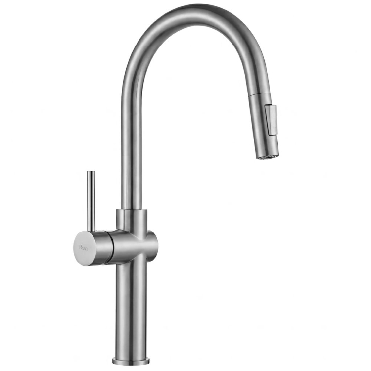 змішувач для кухні Rea Fresh High з висувним виливом brush nickel (REA-B6330)