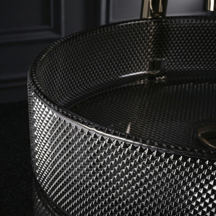 умывальник Rea Mirella Black 49,5x38 глянцевый, черный (REA-U3524)