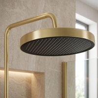 душевая система с изливом Rea Prime brushed gold (REA-P7624)