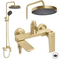 душова система з виливом Rea Prime brushed gold (REA-P7624)