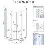 душова кабіна Rea Fold N2 Set 80x80 безпечне скло, прозоре (REA-K9990)