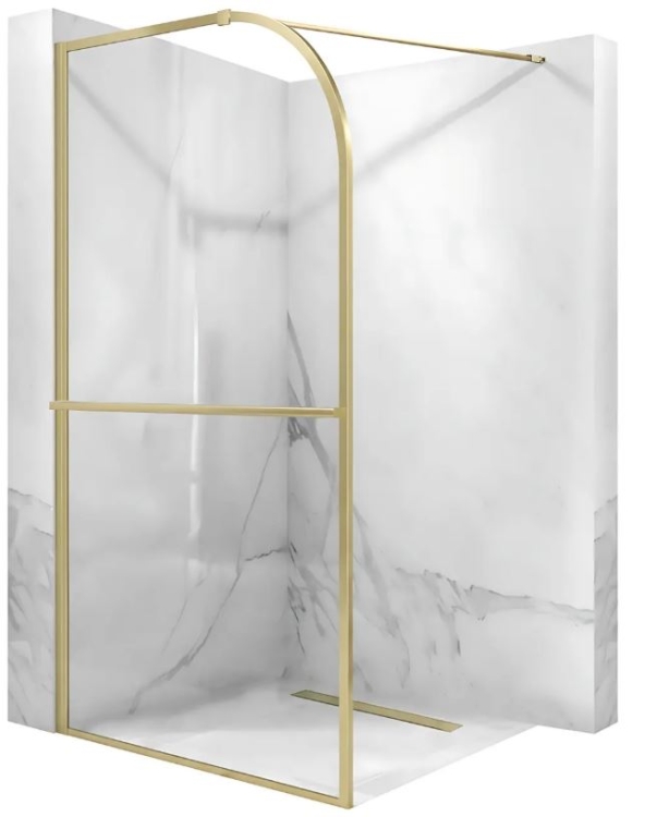 душевая перегородка Rea Sky 120x200 transparent, brush gold (REA-K4331)