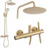 душова система з виливом Rea Drop з термостатом brushed gold (REA-P9662)
