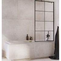 штора для ванны Radaway Idea Black PNJ 80 безопасное стекло, factory, чёрная (10001080-54-55)