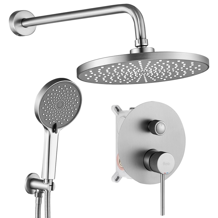 душова система прихованого монтажу Rea Lungo Stripe brushed nickel (REA-P9493)