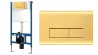 инсталляционная система Rea для унитаза + кнопка H золото (REA-E9863)