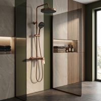 душевая система с изливом Rea Vision brushed copper (REA-P9664)