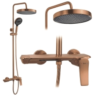 душова система з виливом Rea Vision brushed copper (REA-P9664)
