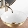 умивальник Rea Stella 35,5x35,5 gold brush/white (REA-U9087)
