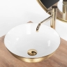 умивальник Rea Stella 35,5x35,5 gold brush/white (REA-U9087)