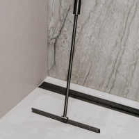 скребок для душевой кабины Omnires Uni с телескопической ручкой, brushed graphite (UN60920GR)
