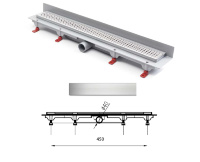 душовий канал MCH З вертикальним фланцем, решітка Класик 45 см (CH 450 KN 3)