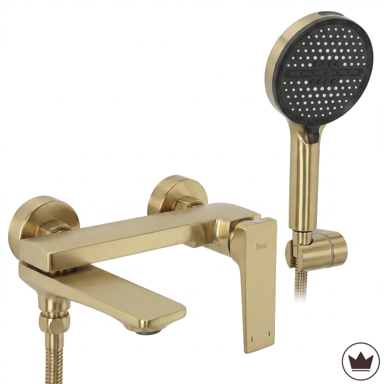 змішувач для ванни та душу Rea Prime brushed gold (REA-B6732)