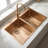 кухонная мойка Rea Joel 83x55 с сифоном brush copper (ZLE-06412)